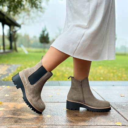 Skórzane sztyblety damskie - FILIPPO DBT4805/24 BEŻOWE