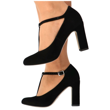 Czółenka z paskami - KOTYL 5931 CZARNE