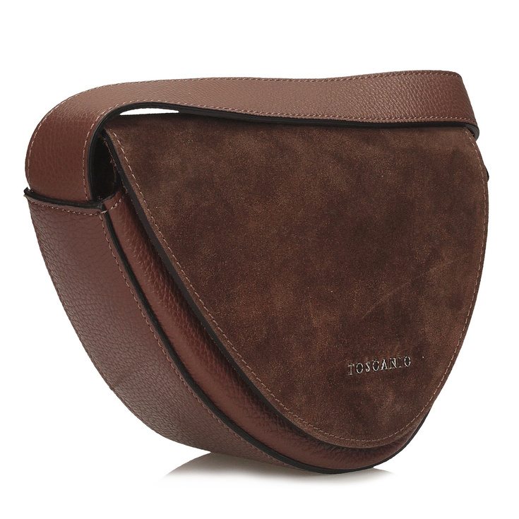 Torebka damska ze skóry - TOSCANIO G87 BRĄZOWA