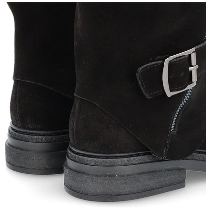 Płaskie botki ze skóry - TYMOTEO G1067 CZARNE