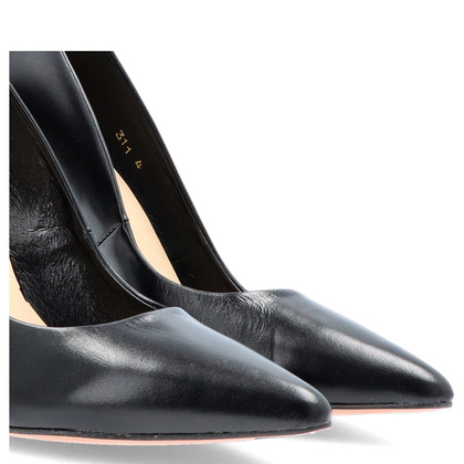 Klasyczne szpilki ze skóry - TYMOTEO 594 CZARNE