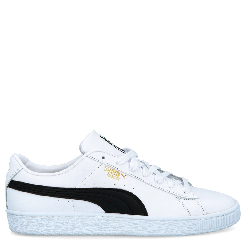 Sneakersy męskie ze skóry - PUMA BASKET CLASSIC XXL 374923 BIAŁO CZARNE