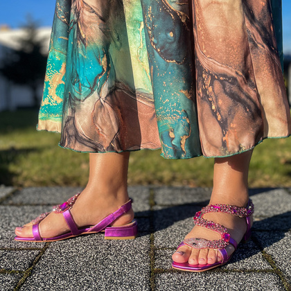 Eleganckie hiszpańskie sandały - ALMA EN PENA V240730 FUKSJA