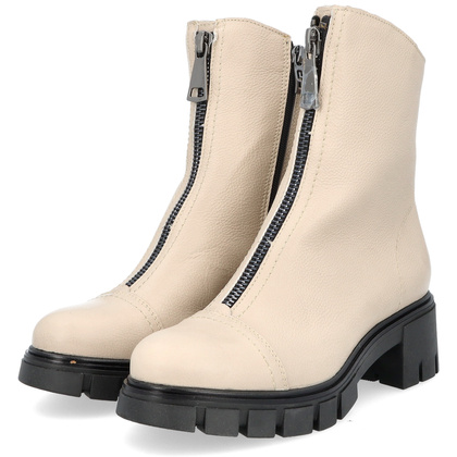 Wygodne botki ze skóry - SIMEN 3264A BEŻOWE