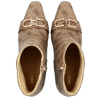 Botki na szpilce premium - GUESS SILENE2 FL8SILLEA10 BEŻOWE