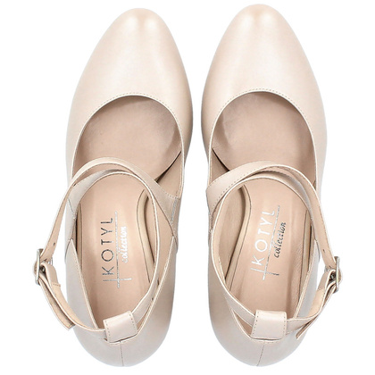 Pełne czółenka ślubne - KOTYL 7091 PERŁOWE