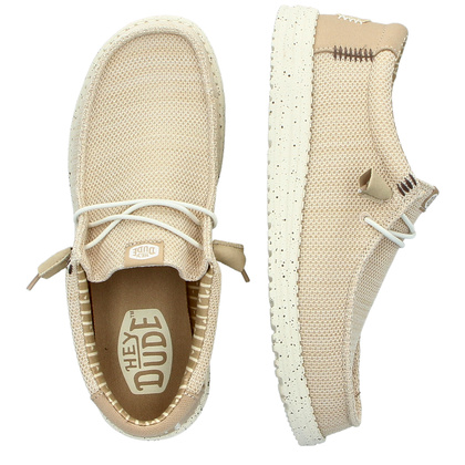 Lekkie mokasyny męskie - HEY DUDE WALLY STRETCH SOX BEŻOWE