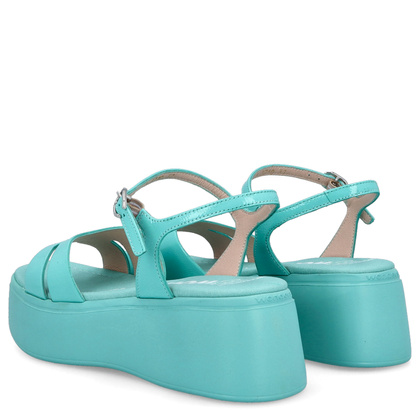 Hiszpańkie sandały na platformie - WONDERS A-3710 MORSKIE