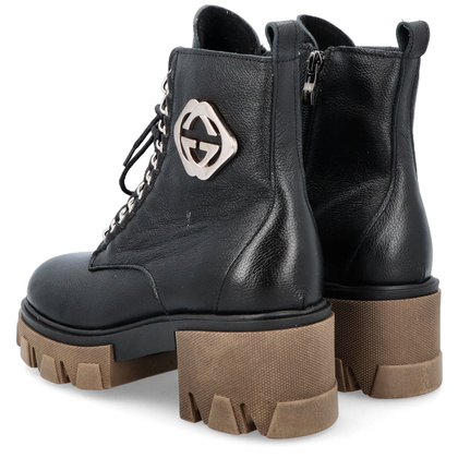 Trapery na grubym spodzie - LEMAR 60376 CZARNE