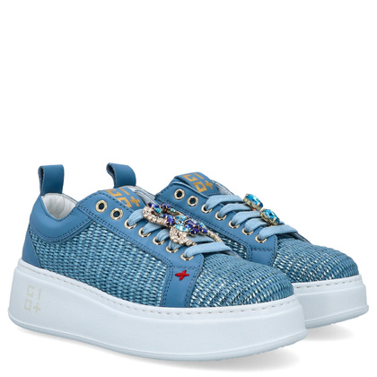 Sneakersy damskie premium - GIO+ PIA350B NIEBIESKIE