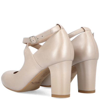 Pełne czółenka ślubne - KOTYL 7091 PERŁOWE