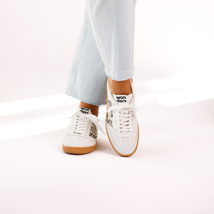 Hiszpańskie sneakersy premium - WONDERS A-2001 BIAŁE