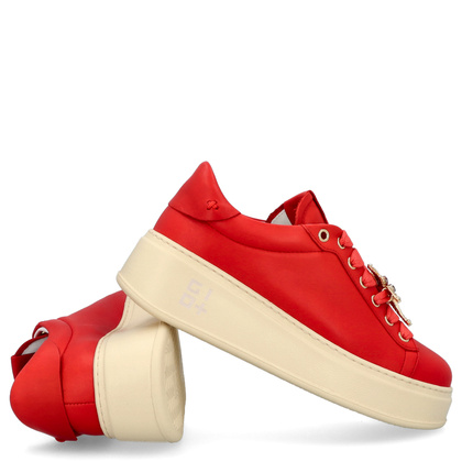 Sneakersy skórzane premium - GIO+ PIA300B CZERWONE