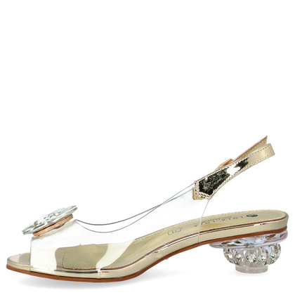 Sandały silikonowe na niskim obcasie - SCAVIOLA S-223 ZŁOTE