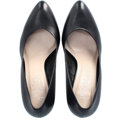 Klasyczne czółenka na słupku - KOTYL 1273 CZARNE