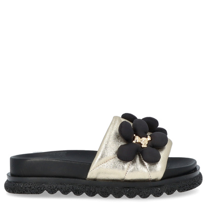 Skórzane klapki damskie - BOCCATO 475.068 ZŁOTE