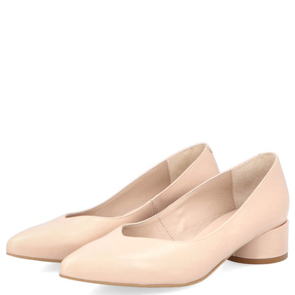 Czółenka na niskim obcasie - KOTYL 9921 BEŻOWE