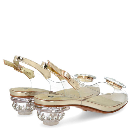 Sandały silikonowe na niskim obcasie - SCAVIOLA S-223 ZŁOTE