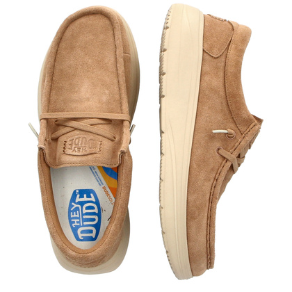 Lekkie mokasyny męskie - HEY DUDE WALLY COMF SUEDE 41975 CAMEL