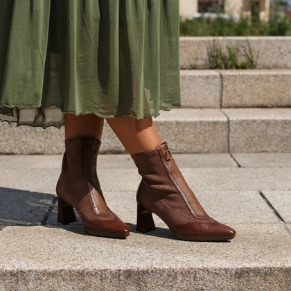 Hiszpańskie botki z zamkiem - HISPANITAS HI254186 BRĄZOWE