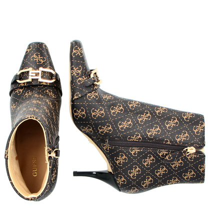 Botki na szpilce premium - GUESS SILENE2 FL8SILLEA10 BRĄZOWE