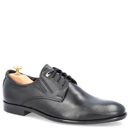 Półbuty skórzane męskie - LEADER 363-459 CZARNE