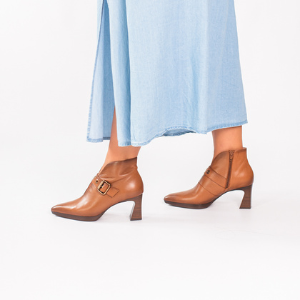 Hiszpańskie botki z wycięciem - HISPANITAS HI254244 BRĄZOWE