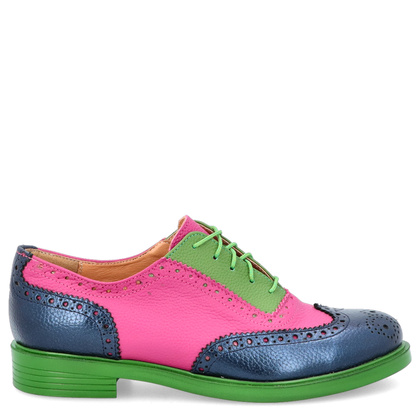 Wiązane półbuty ze skóry - TYMOTEO A1006 KOLOROWE