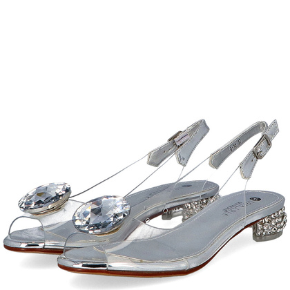 Sandały silikonowe płaskie - SCAVIOLA G-15 SREBRNE