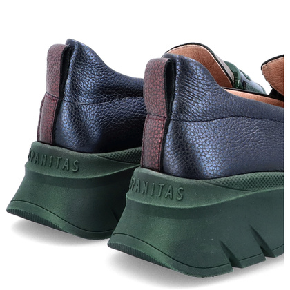 Sportowe mokasyny z ozdobą - HISPANITAS CHI243631 GRANATOWO-ZIELONE