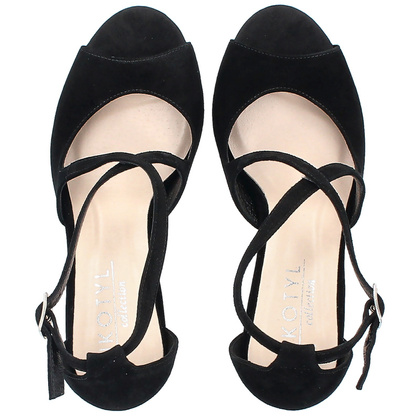 Taneczne sandałki ze skóry - KOTYL 4325 CZARNE