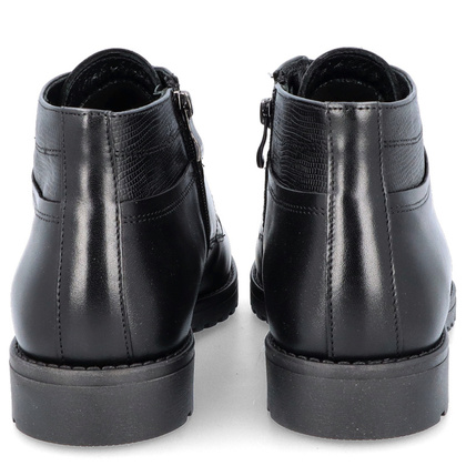 Skórzane buty męskie za kostkę - TAPI F-2446 CZARNE