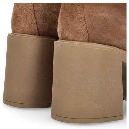 Sznurowane botki ze skóry - KARINO 5323 BRĄZOWE