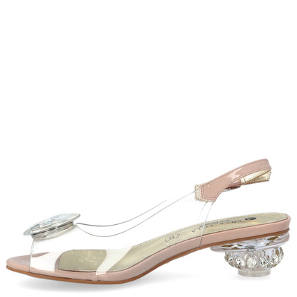 Sandały silikonowe na niskim obcasie - SCAVIOLA S-224 BEŻOWE