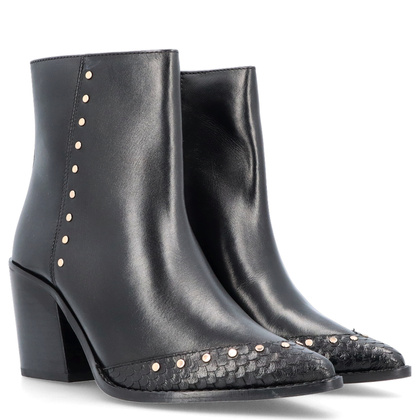 Skórzane kowbojki na słupku - GIOSEPPO 73577 CZARNE