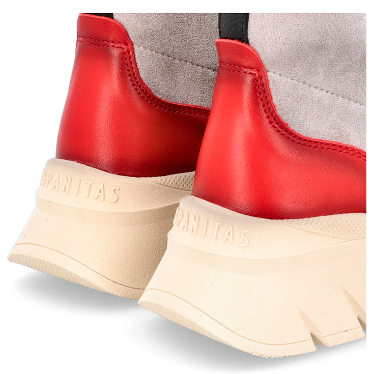 Hiszpańskie wysokie sneakersy z zamkiem - HISPANITAS CHI243628 SZARO-BEŻOWE
