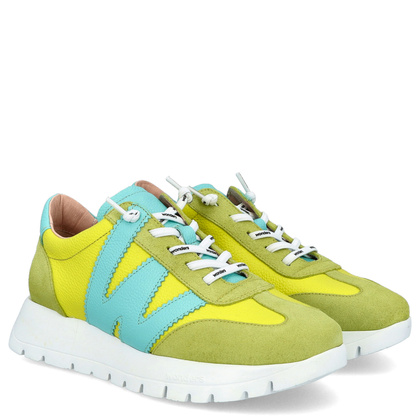 Hiszpańskie sneakersy premium - WONDERS A-2476 LIMONKOWE