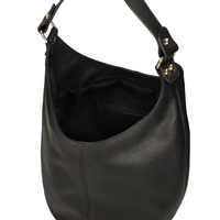 Torebka worek ze skóry - TOSCANIO F118 CZARNA