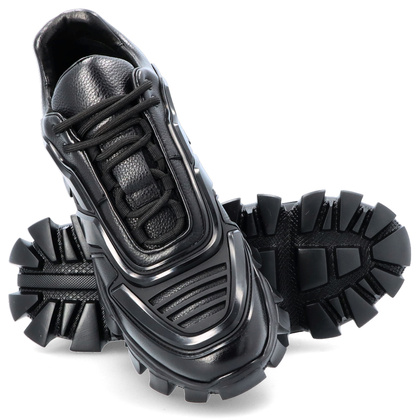 Designerskie sneakersy męskie - JOHN DOUBARE QA758T-45L-A1256 CZARNE