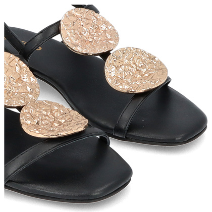 Skórzane sandałki z ozdobami - GIOSEPPO 72364 CZARNE