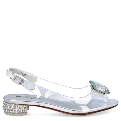 Sandały silikonowe płaskie - SCAVIOLA S-170 SREBRNE