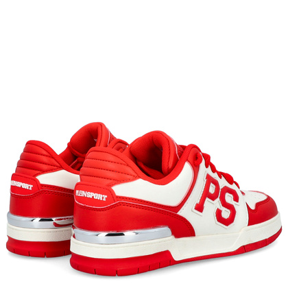 Sneakersy premium unisex - PLEIN SPORT SAES-USC0737 CZERWONO-BIAŁE