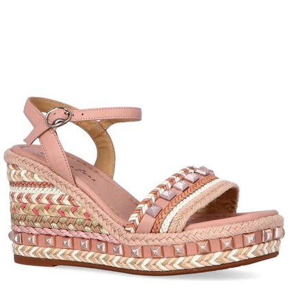 Sandałki na koturnie - ALMA EN PENA V22230 RÓŻOWE