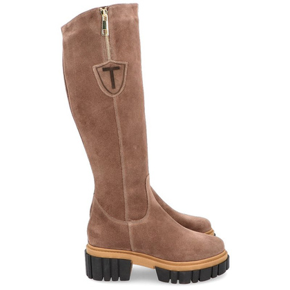 Modne zamszowe kozaki - TYMOTEO M2002 BRĄZOWE