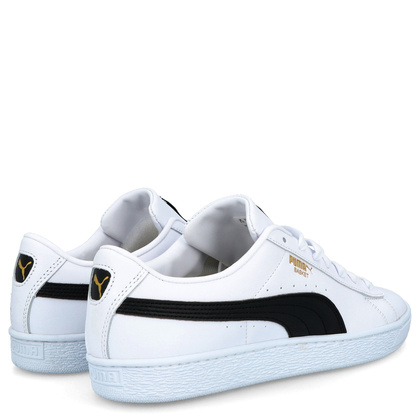 Sneakersy męskie ze skóry - PUMA BASKET CLASSIC XXL 374923 BIAŁO CZARNE