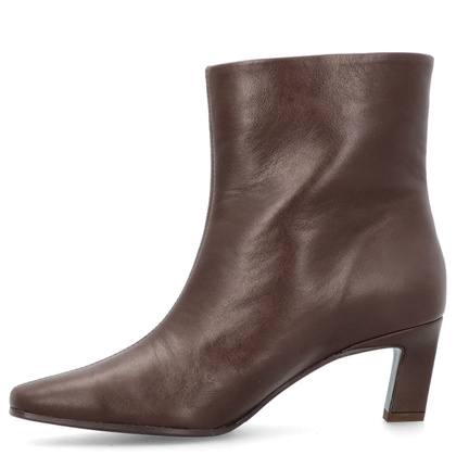 Skórzane botki na obcasie - TYMOTEO G1076 CZEKOLADOWE LICO