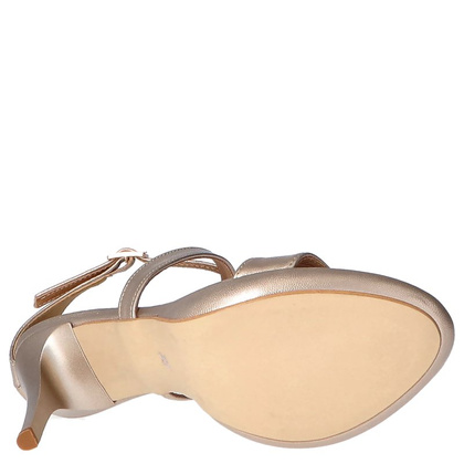 Sandały na szpilce - TYMOTEO PALME ZŁOTO PERŁOWE