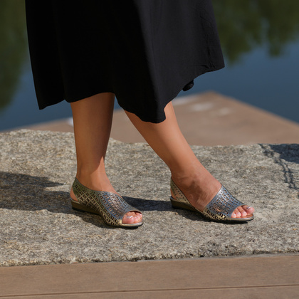 Ażurowe sandałki ze skóry - BOCCATO 167.513 ZŁOTE