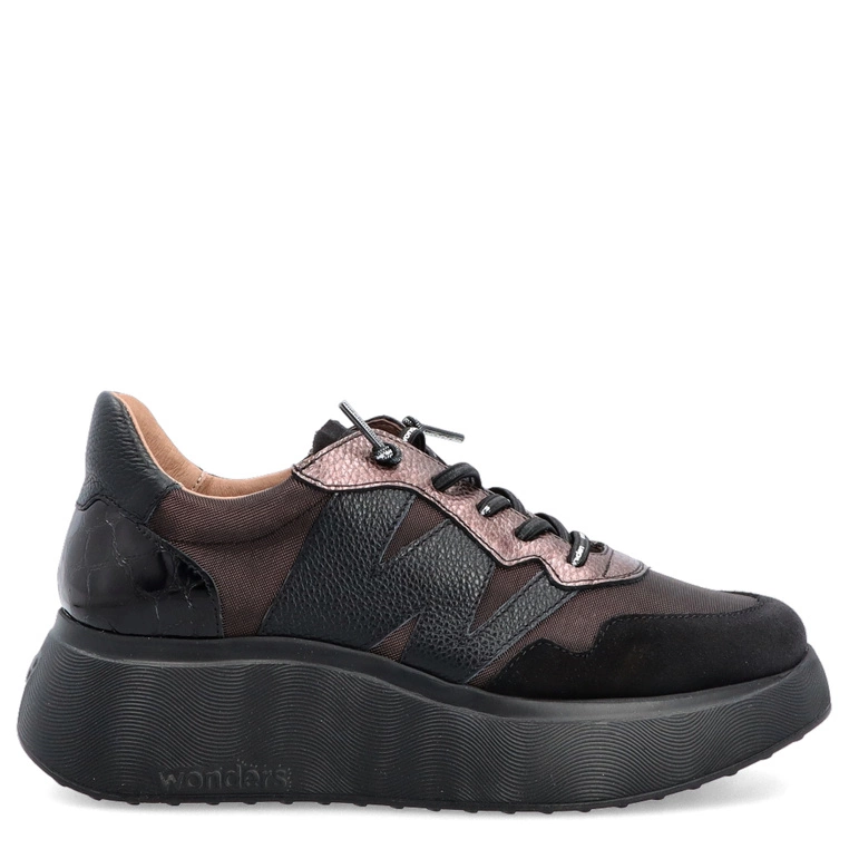 Lekkie sneakersy damskie - WONDERS A-3631 CZARNE
