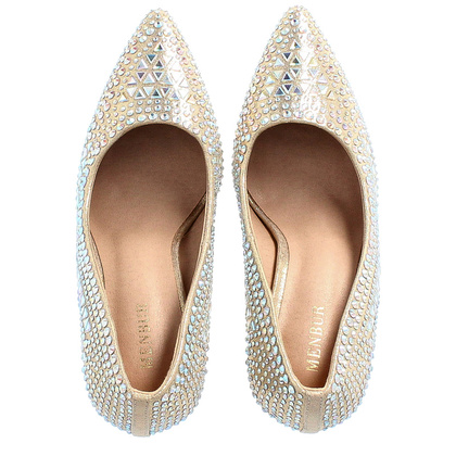 Błyszczące szpilki z kamieniami - MENBUR 23345 ZŁOTO